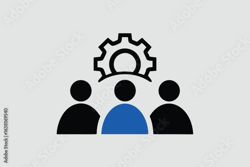 Manager icon set. Containing leadership, supervision, hiring, coaching, management, development, organization, teamwork and delegation icons. Solid icons collection. Vector illustration.