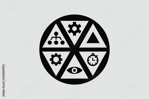 Manager icon set. Containing leadership, supervision, hiring, coaching, management, development, organization, teamwork and delegation icons. Solid icons collection. Vector illustration.