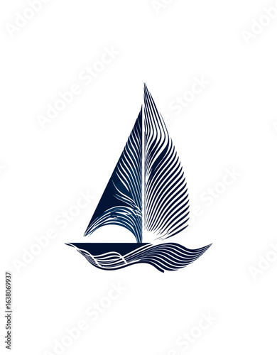 Abstract sailing vessel design graphic