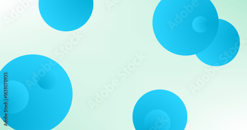 Abstract Aquamarine background with blue Gradient circles