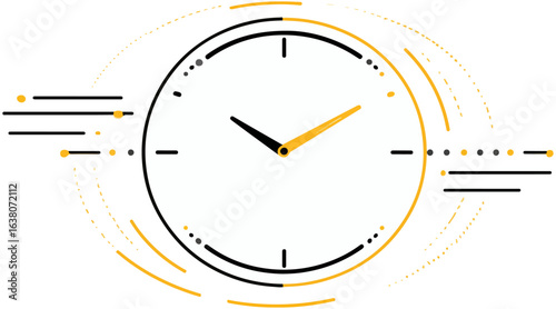 Stylish minimalist clock graphic design