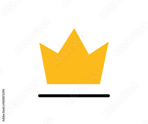 Golden royal crown icon with line