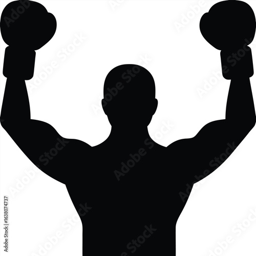 vector a boxer stand with pose vector silhouette