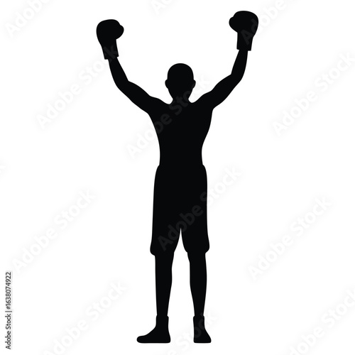 vector a boxer stand with pose vector silhouette
