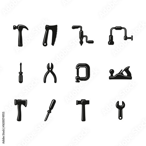 	Carpentry Tools Icons Set