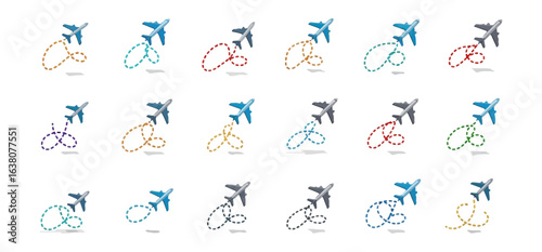 Airplane pattern with colored rings