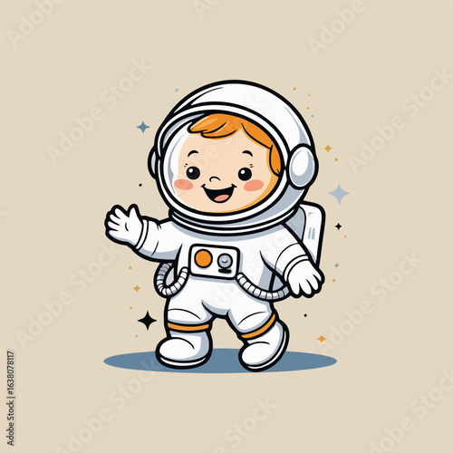 Endearing astronaut exploring a whimsical planet, collecting shiny space rocks while interacting with friendly aliens.