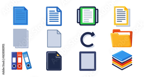 Colorful digital file icons flat design