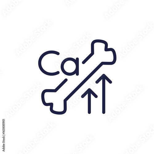 Calcium for bones line icon, increase bone density