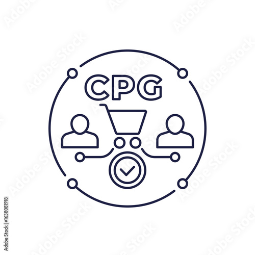 CPG icon, Consumer Packaged Goods, retail and business line design