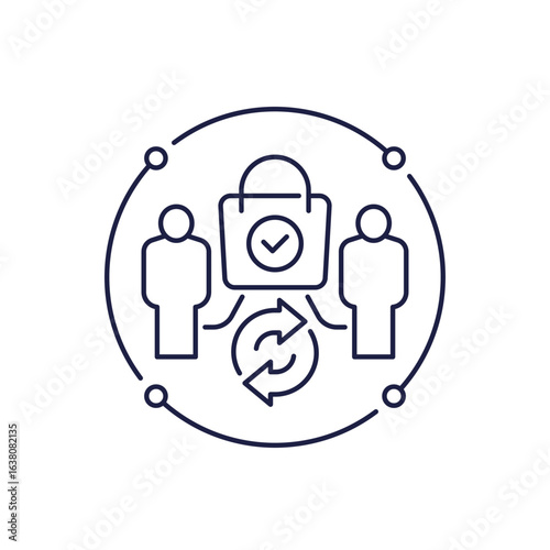 repeat customers icon in line design