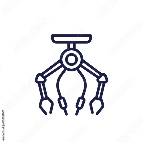 robot surgery icon, robotics in healthcare, line design