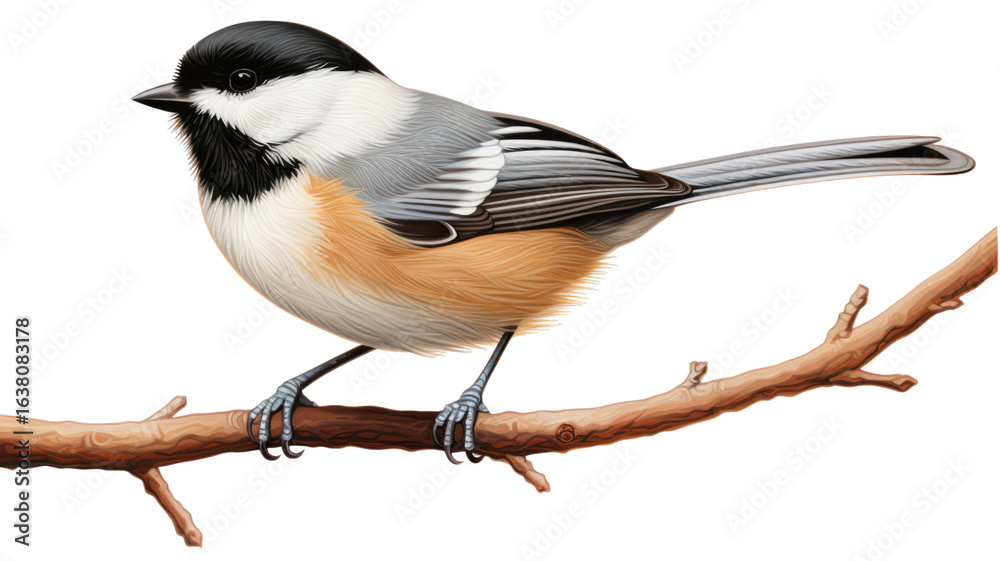 Obraz premium Great Tit Isolated on White Background