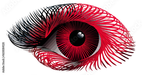 Abstract eye design red black illustration