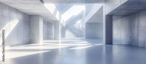 Panel kuchenny z motywem Empty building structure with geometric structure, 3d rendering. 3D illustration