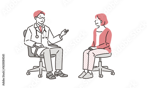 病院での診察シーン男性医師
