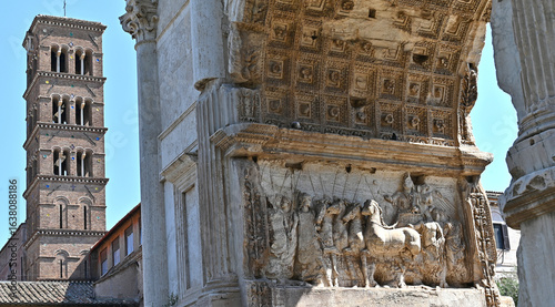 Fotografía Titusbogen, das  Innere;  Forum Romanum, Roma, lazio, Italien.