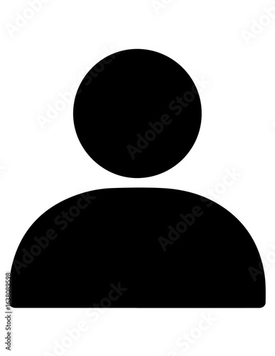 Simple black user silhouette icon for lucid origin