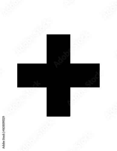 Modern lucid origin plus silhouette icon set in black and white