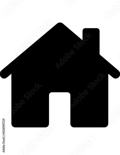 Simple black home silhouette icon for lucid origin