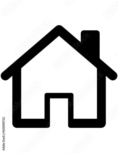 Simple black home silhouette icon for lucid origin