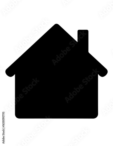 Simple black home silhouette icon for lucid origin