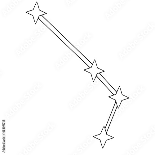 Vulpecula constellation illustration hand drawn outline vector