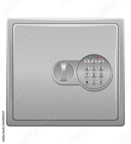 metal safe for storage and security vector illustration isolated on white background