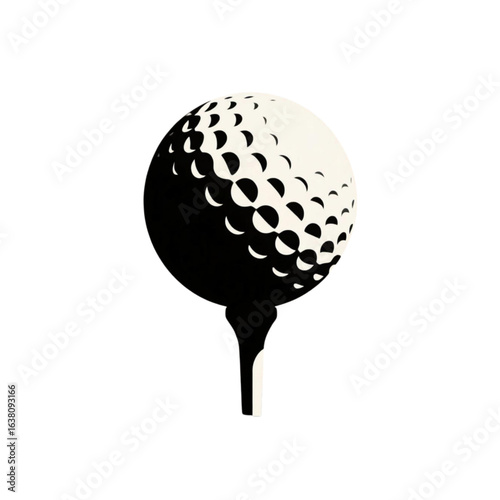 Minimalist Golf Ball on Tee Icon