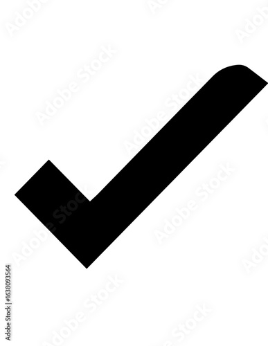 Simple black silhouette check icon for lucid origin
