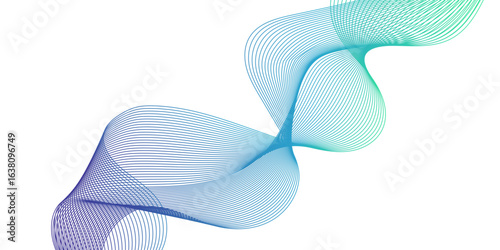 Multicolor gradient wave lines vector background, twisted curve lines and blend effect, frequency sound wave lines, 3d contour line patterned background illustration.	