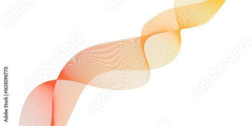 Multicolor gradient wave lines vector background, twisted curve lines and blend effect, frequency sound wave lines, 3d contour line patterned background illustration.	