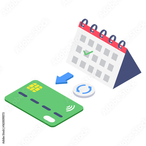 automatic payment isometric illustration