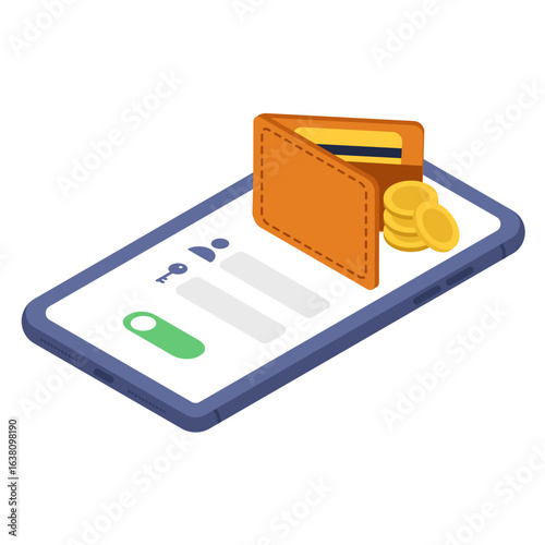 ewallet isometric illustration