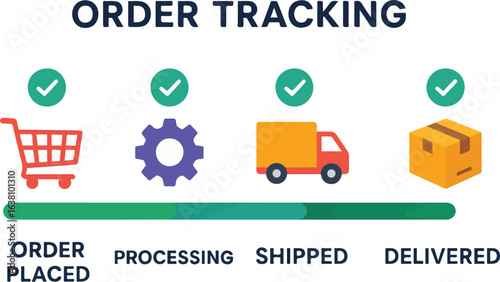 Order tracking progress steps Illustration