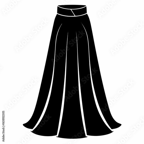 Flowy Maxi Skirt Silhouette Art