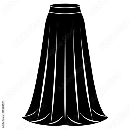 Flowy Maxi Skirt Silhouette Art