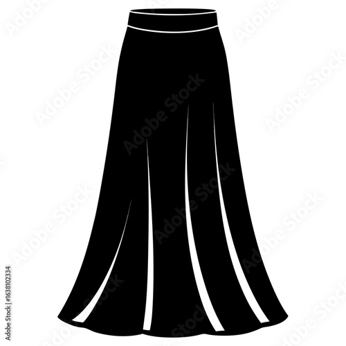 Flowy Maxi Skirt Silhouette Art
