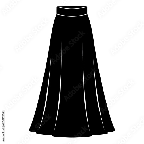 Flowy Maxi Skirt Silhouette Art
