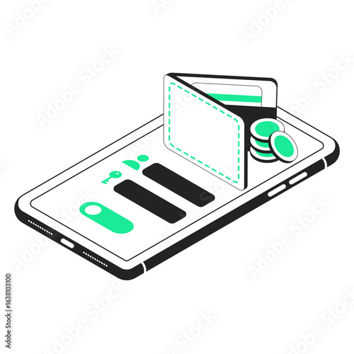 ewallet isometric illustration