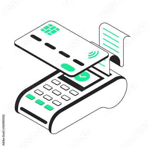 nfc payment isometric illustration