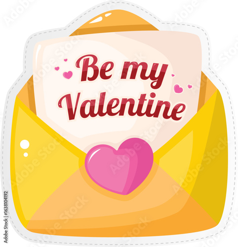 "Be My Valentine" letter sticker 