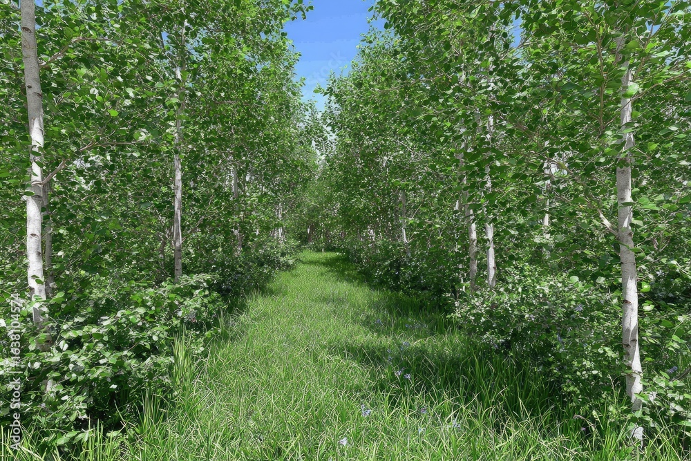 Fototapeta premium Lush green forest path
