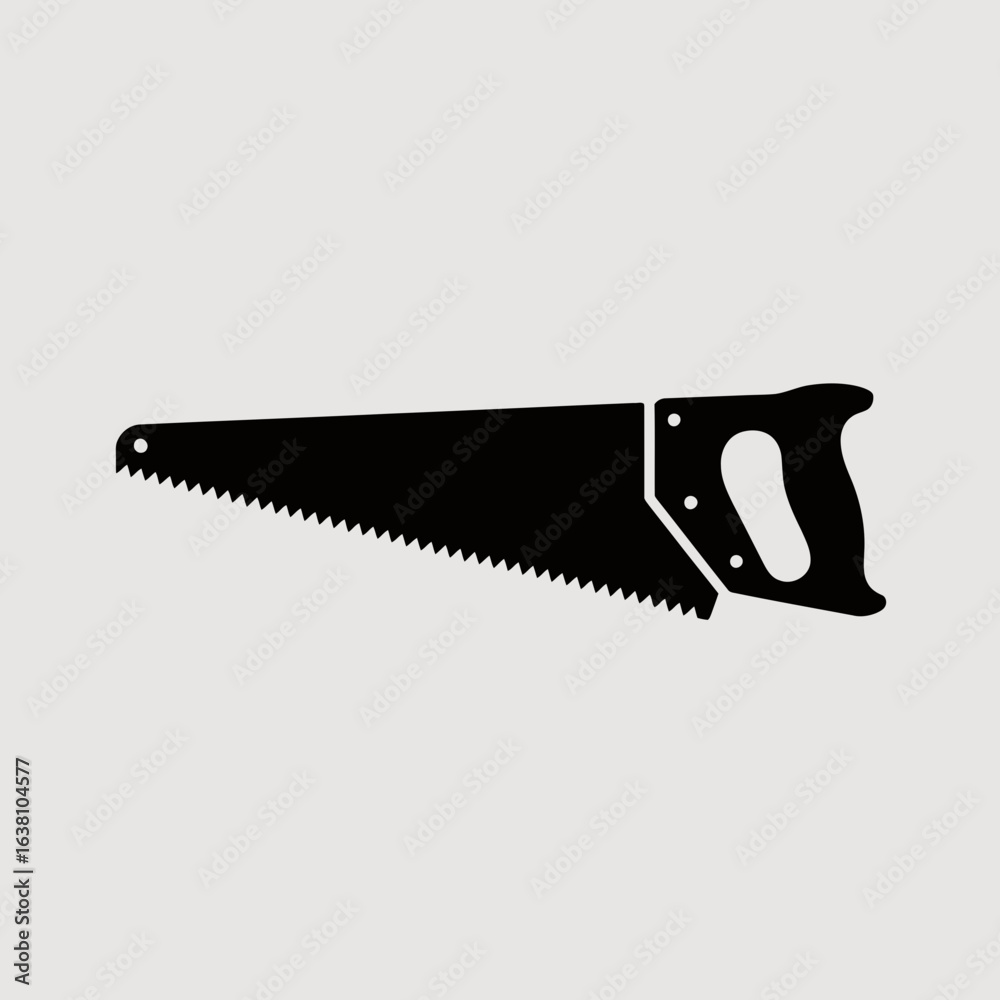 Hand Saw Silhouette Icon for Carpentry and Woodworking Tools
Hand Saw Silhouette Icon for Carpentry and Woodworking Tools