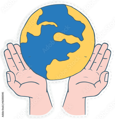 The image of hands holding the Earth is a widely recognized symbol 