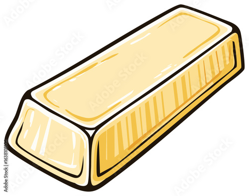 Stylized illustration of a gold bullion ingot for economic concept