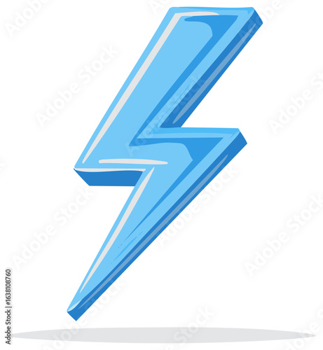 Vibrant Blue Lightning Bolt Symbol Electric Power Speed Energy Vector Graphic Illustration