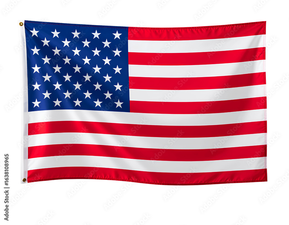 Naklejka premium USA Flag Icon – Vector Graphic in Official Colors Isolated on PNG Transparent.