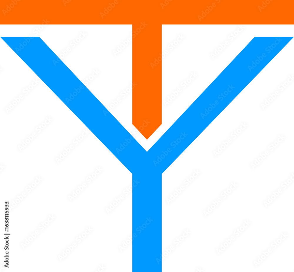 Obraz premium TY Initials Modern Corporate Monogram Logo