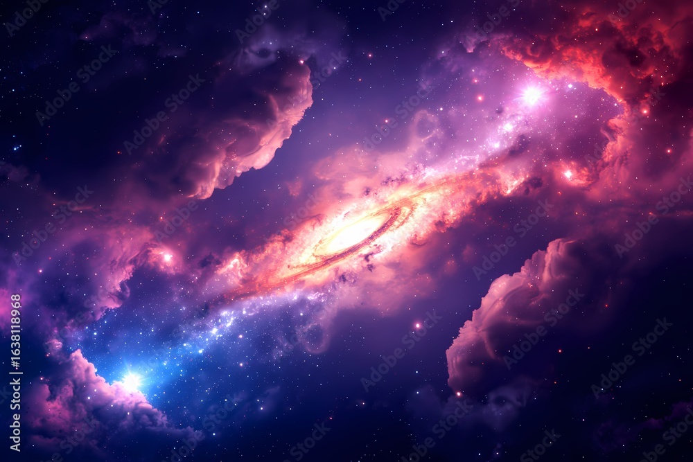 Obraz premium Colorful Nebula and Stars in Deep Space.